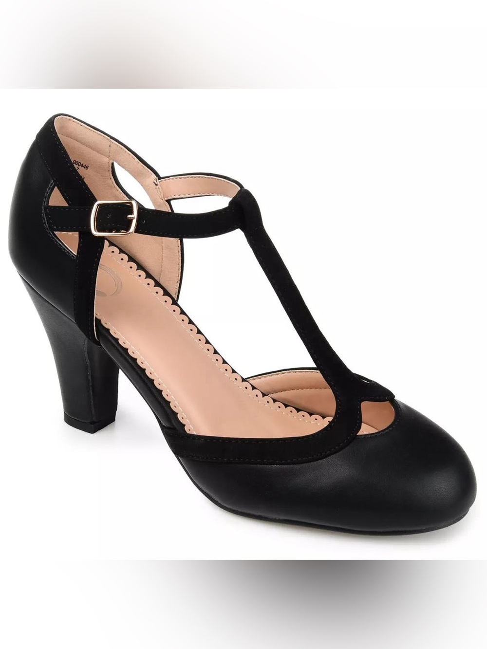 Journee “Olina” T-strap Women’s Black Pump